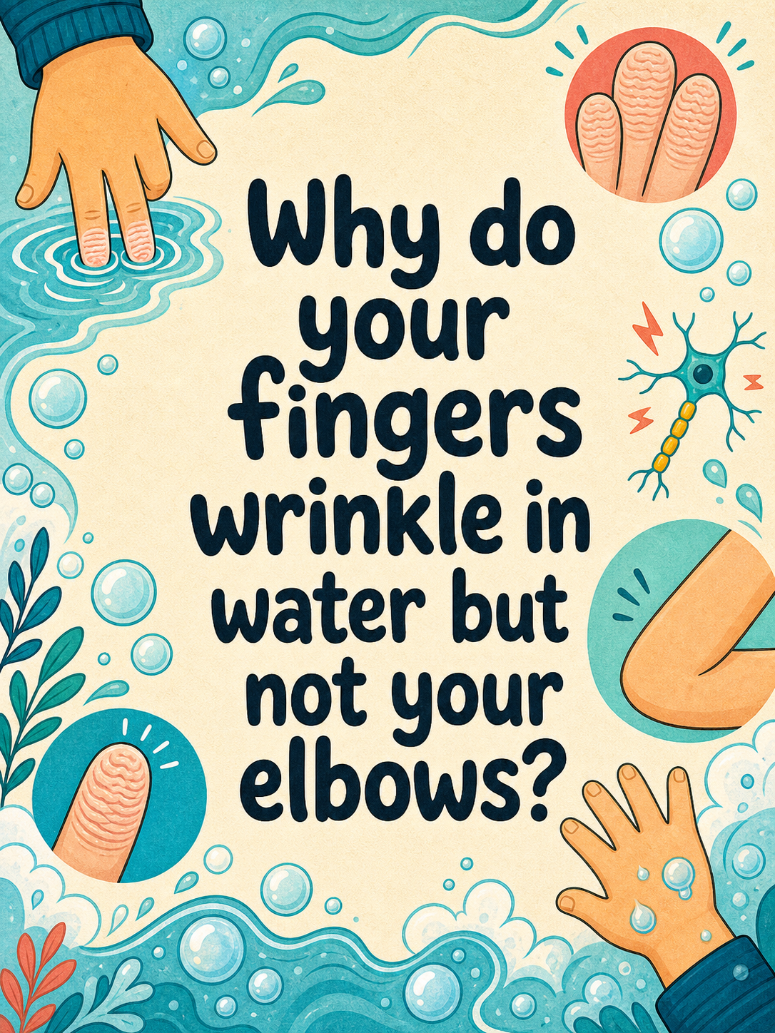 Human Body: Why do your fingers wrinkle in water but not your elbows?